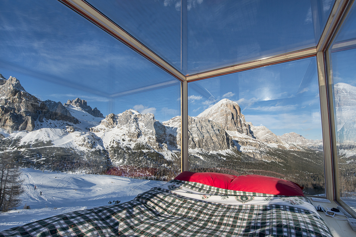 Cortina, pista con vista dalle terrazze dei più gustosi rifugi